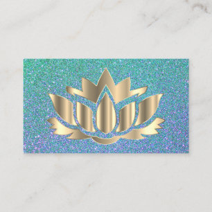 Elegant golden lotus flower yoga business card