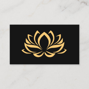 Elegant golden lotus flower yoga business card