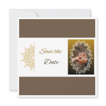 Elegant Golden Mandala Save the Date Wedding