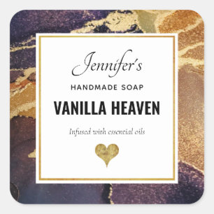 Elegant Golden Marble Artistic Product Square Sticker