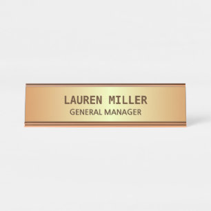 Elegant Golden Name Plate
