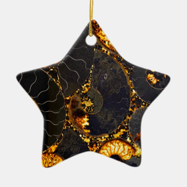 Elegant golden nautilus design ceramic tree decoration (Front)