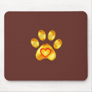 Elegant Golden Paw Mouse Pad