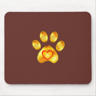 Elegant Golden Paw Mouse Pad