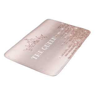 Elegant golden pink and shiny glitters  bath mat