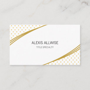 Elegant Golden Polka Dots Business Card