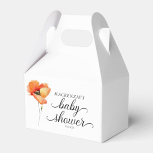 Elegant Golden Poppy Baby Shower Favour Box