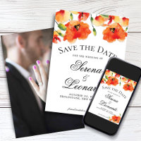 Elegant Golden Poppy Wedding Save the Date