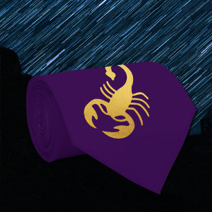 Elegant Golden - Purple   Scorpio   Zodiac  Tie
