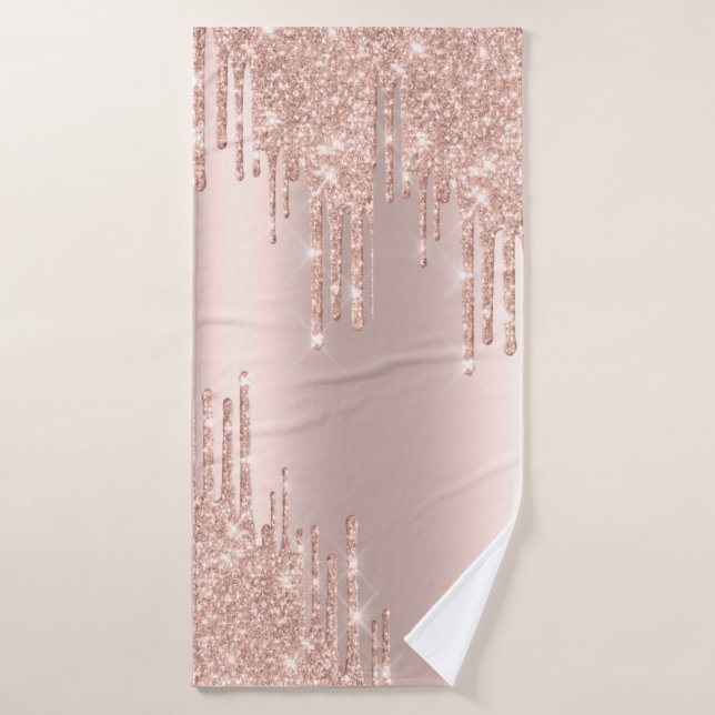 Elegant golden rose glitter, royal bath towel set (Bath Towel)