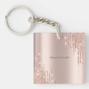 Elegant golden rose   key ring