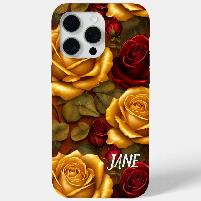 Elegant Golden Roses Valentines Special Case-Mate iPhone Case (Back)