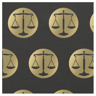 Elegant Golden Scales of Justice   Lawyer Fabric
