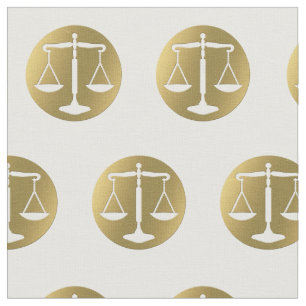 Elegant Golden Scales of Justice Lawyer Fabric