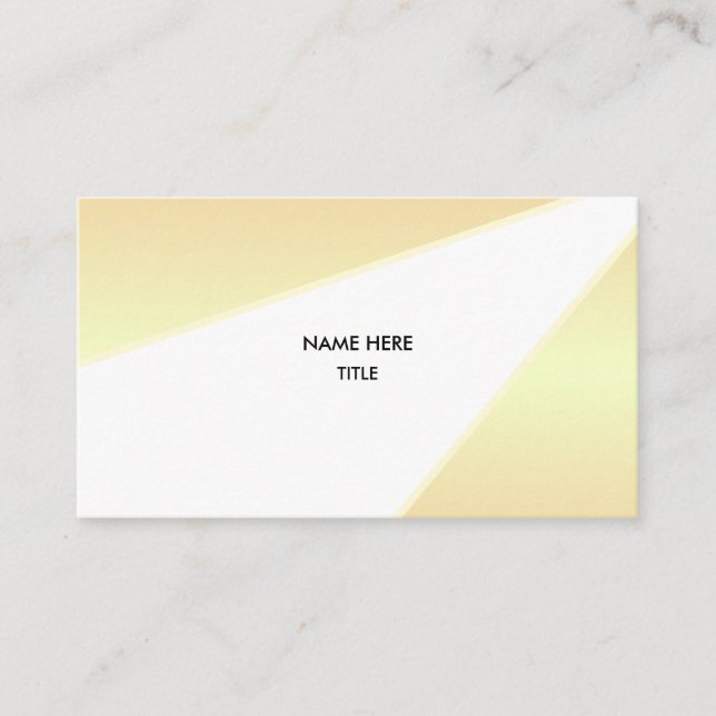 Elegant Golden Shades & White Business Card (Front)