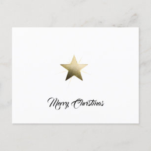 Elegant Golden Star with Delicate Glow Minimalist Holiday Postcard