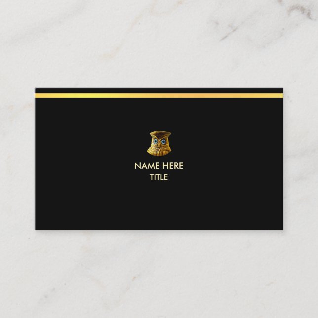 Elegant Golden Stripe on Black Business Card (Front)