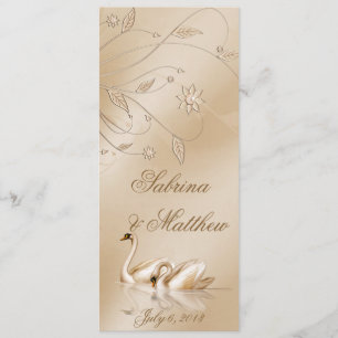Elegant Golden Swans Formal Wedding Program Prayer