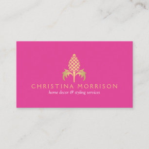 Elegant Golden Vintage Pineapple III Business Card