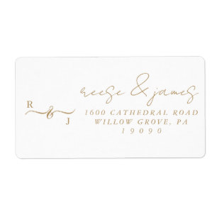Elegant Golden Wedding Guest Address Labels