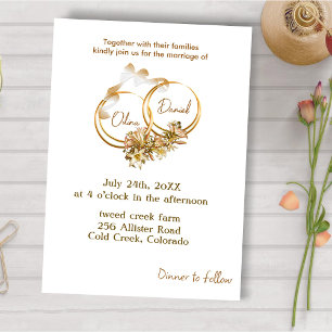 Elegant Golden Wreath Wedding Invitation