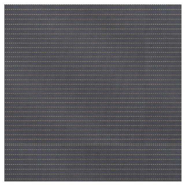 Elegant Golden Yellow Dashed Stripes Bluish Grey Fabric (Close Up)
