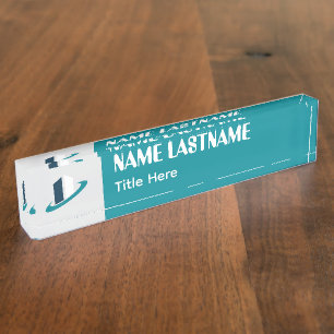 Elegant Goldenrod & Maroon custom name Desk Name  Nameplate