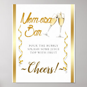 Elegant Goldish Baby Shower Mimosa Bar Sign