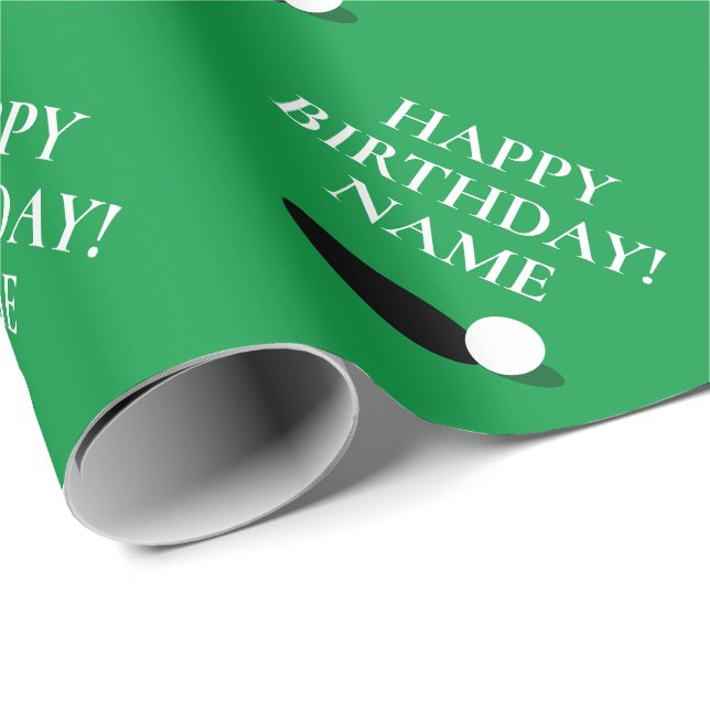 Elegant golf Birthday wrapping paper for golfer (Roll Corner)