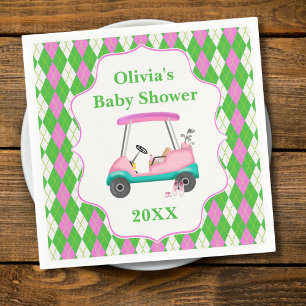Elegant Golf Cart Ready For Baby Shower  Napkin