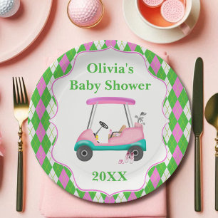Elegant Golf Cart Ready For Baby Shower  Paper Plate