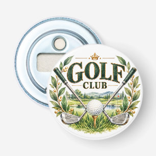 Elegant Golf Club Green and Gold Bottle Opener