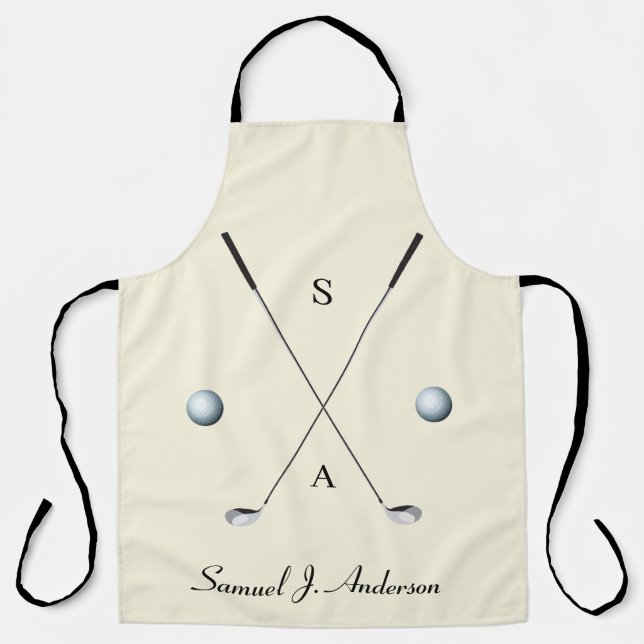 Elegant Golf Clubs Fantastic Gift Fab Apron (Front)