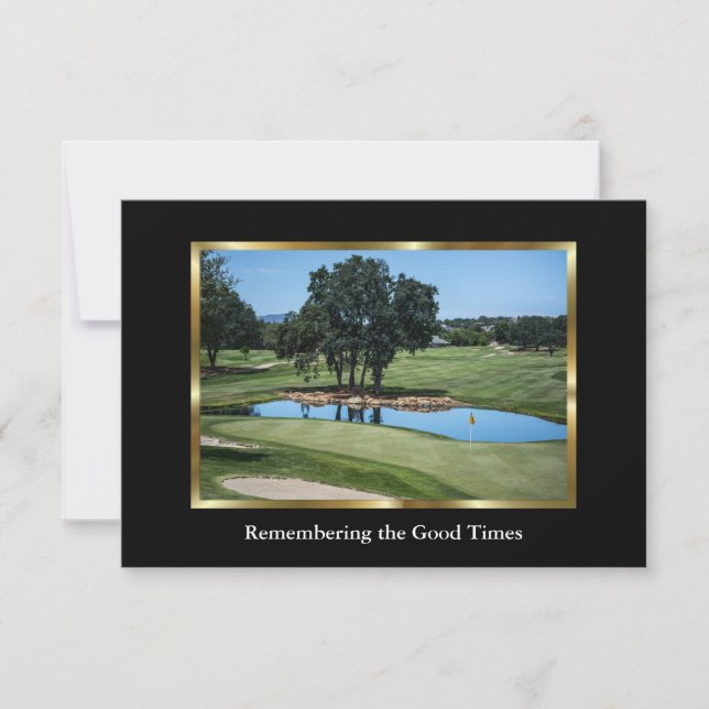 Elegant Golf Course Sympathy Card for a Golfer (Front)