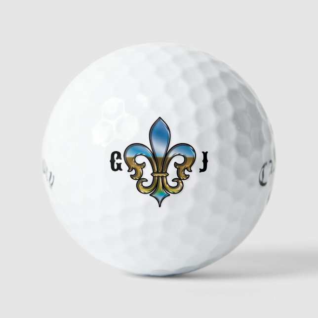 Elegant Golf Fleur De Lis Design Golf Balls (Front)