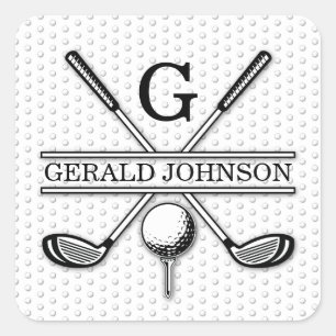 Elegant Golf Monogr... Square Sticker