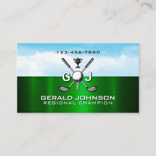 Elegant Golf Monogram Design Business Card
