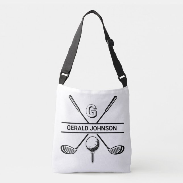 Elegant Golf Monogram Design Crossbody Bag (Front)