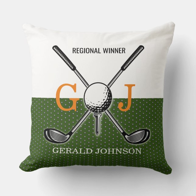 Elegant Golf Monogram Design Cushion (Front)
