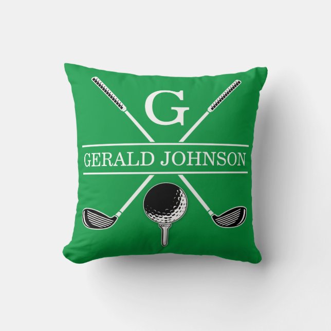 Elegant Golf Monogram Design Cushion (Front)