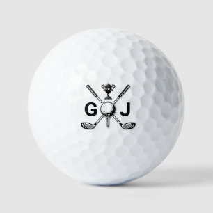 Elegant Golf Monogram Design Golf Balls