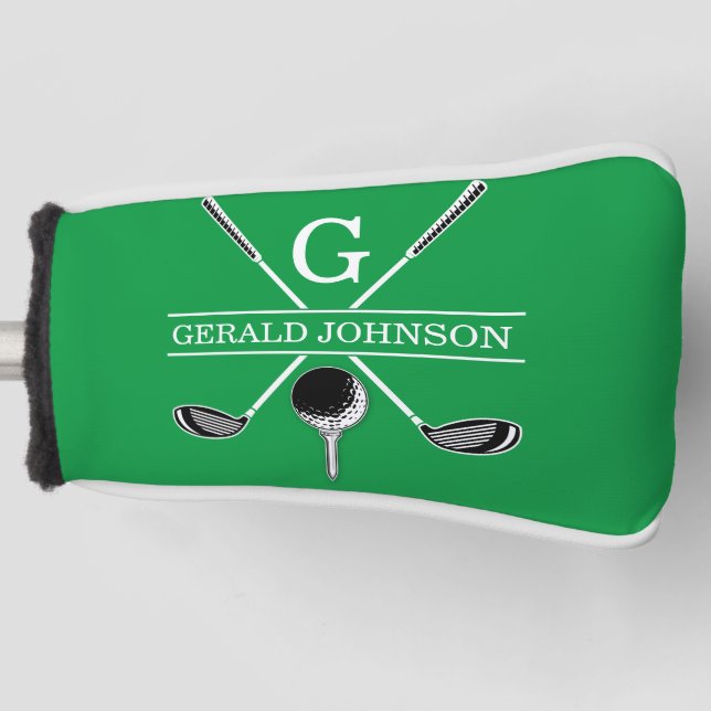 Elegant Golf Monogram Design Golf Head Cover (Front)