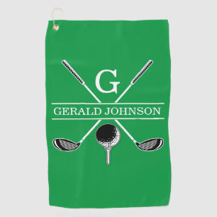 Elegant Golf Monogram Design Golf Towel