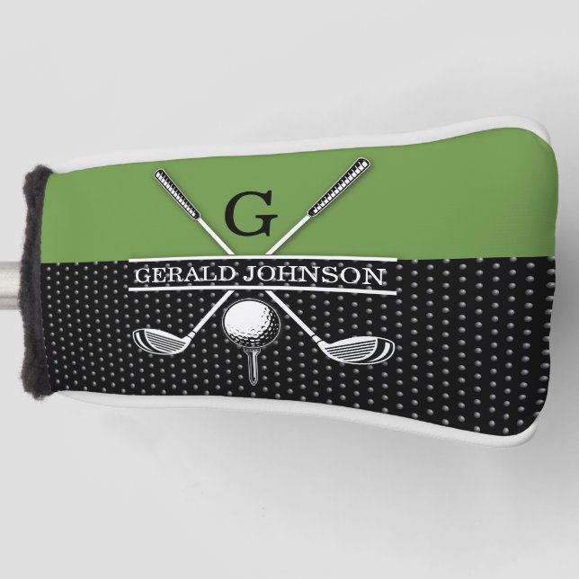 Elegant Golf Monogram Design Head Cover (Front)