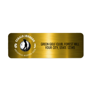 Elegant Golf Monogram Design Return Address Label