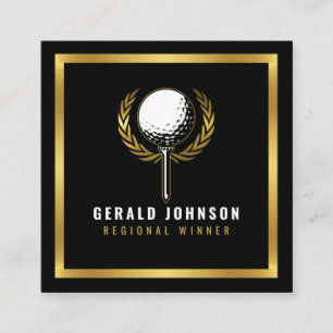 Elegant Golf Monogram Design Square Business Car Card