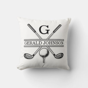 Elegant Golf Monogram Design Throw Pillow