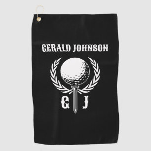 Elegant Golf Monogram Design with Wreath Towel