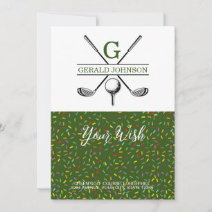 Elegant Golf Monogram Holiday Design