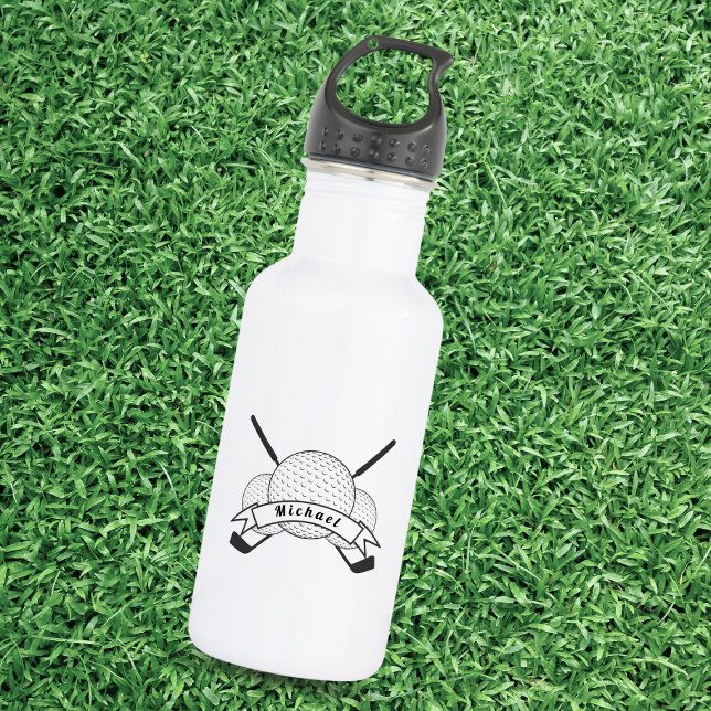 Elegant Golf Theme Design & Player's Name Golfer 532 Ml Water Bottle (Creator Uploaded)